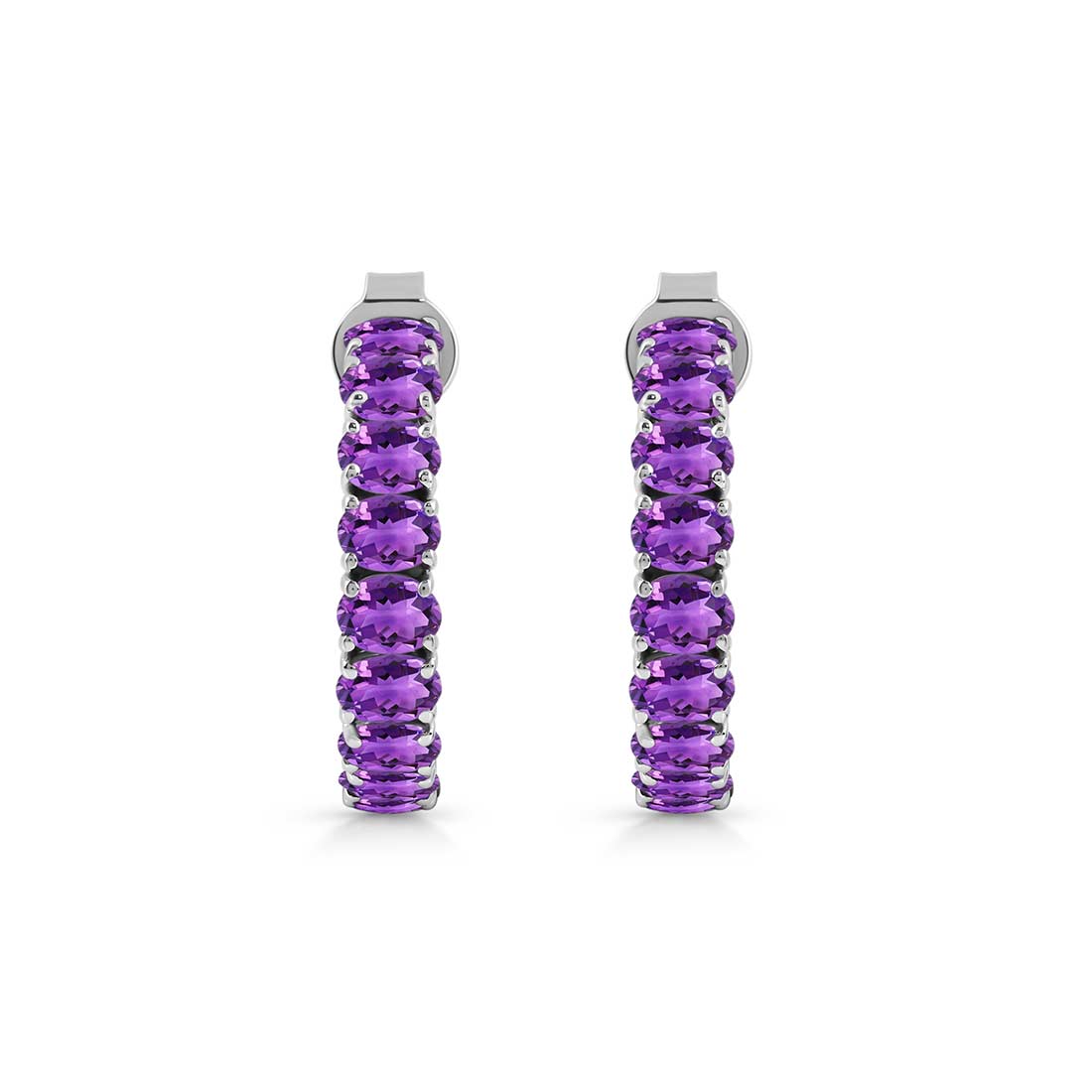 Amethyst Hoop Earring-(AMT-SE-975.)