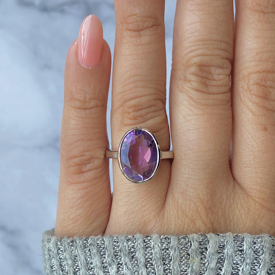 Amethyst Ring-(AMT-SR-1892.)