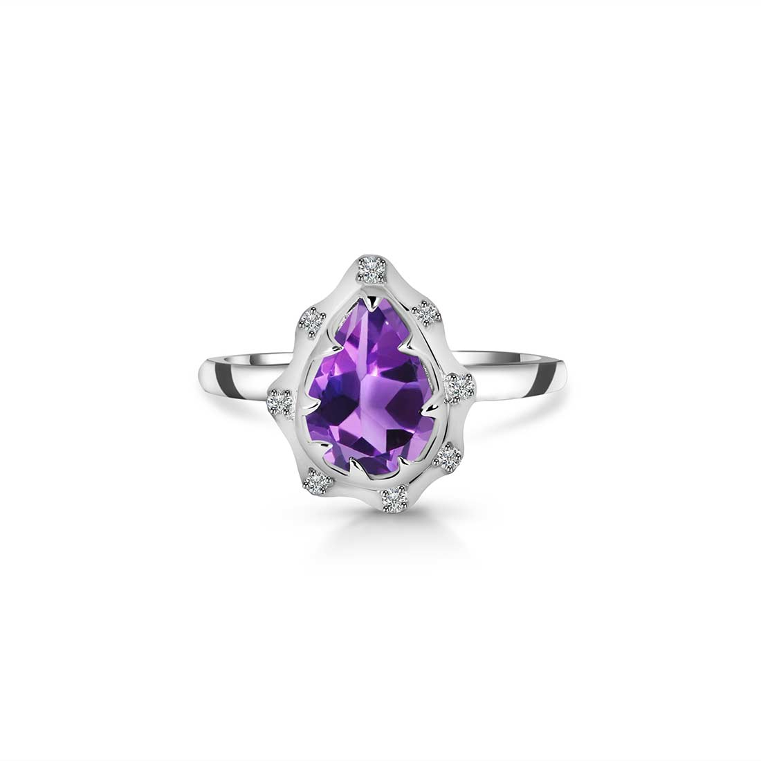 Amethyst Ring-(AMT-SR-369-W.)