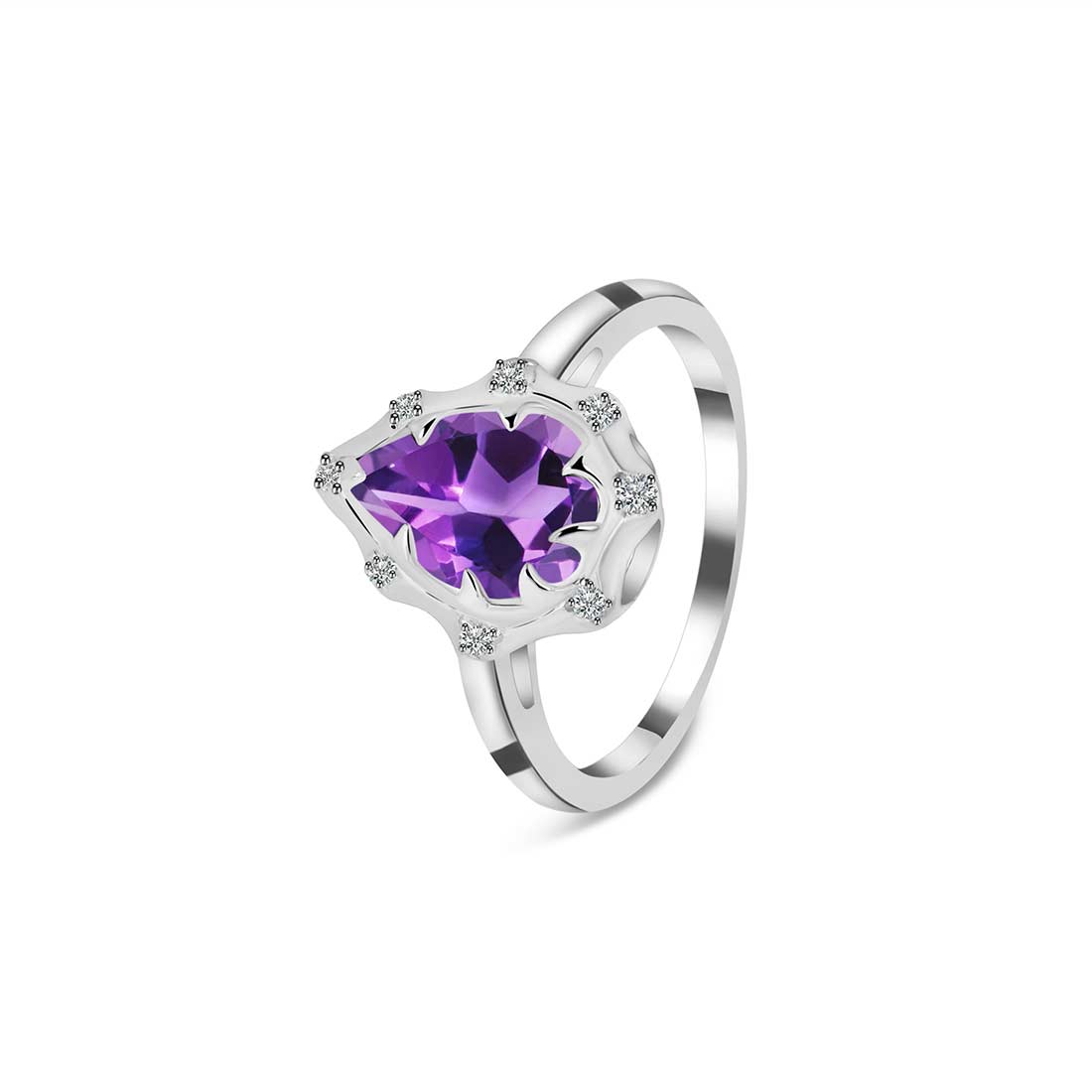 Amethyst Ring-(AMT-SR-369-W.)