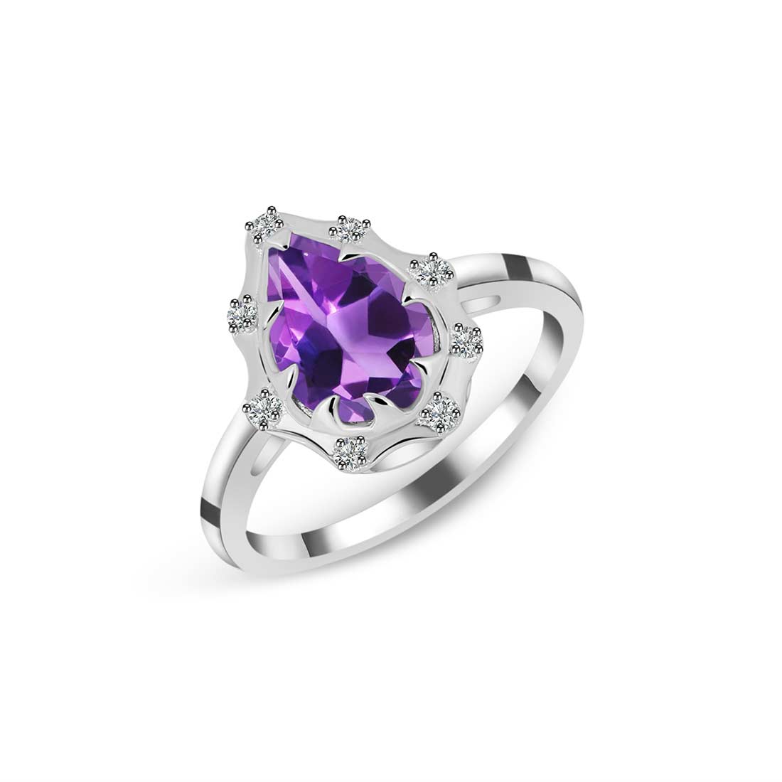 Amethyst Ring-(AMT-SR-369-W.)