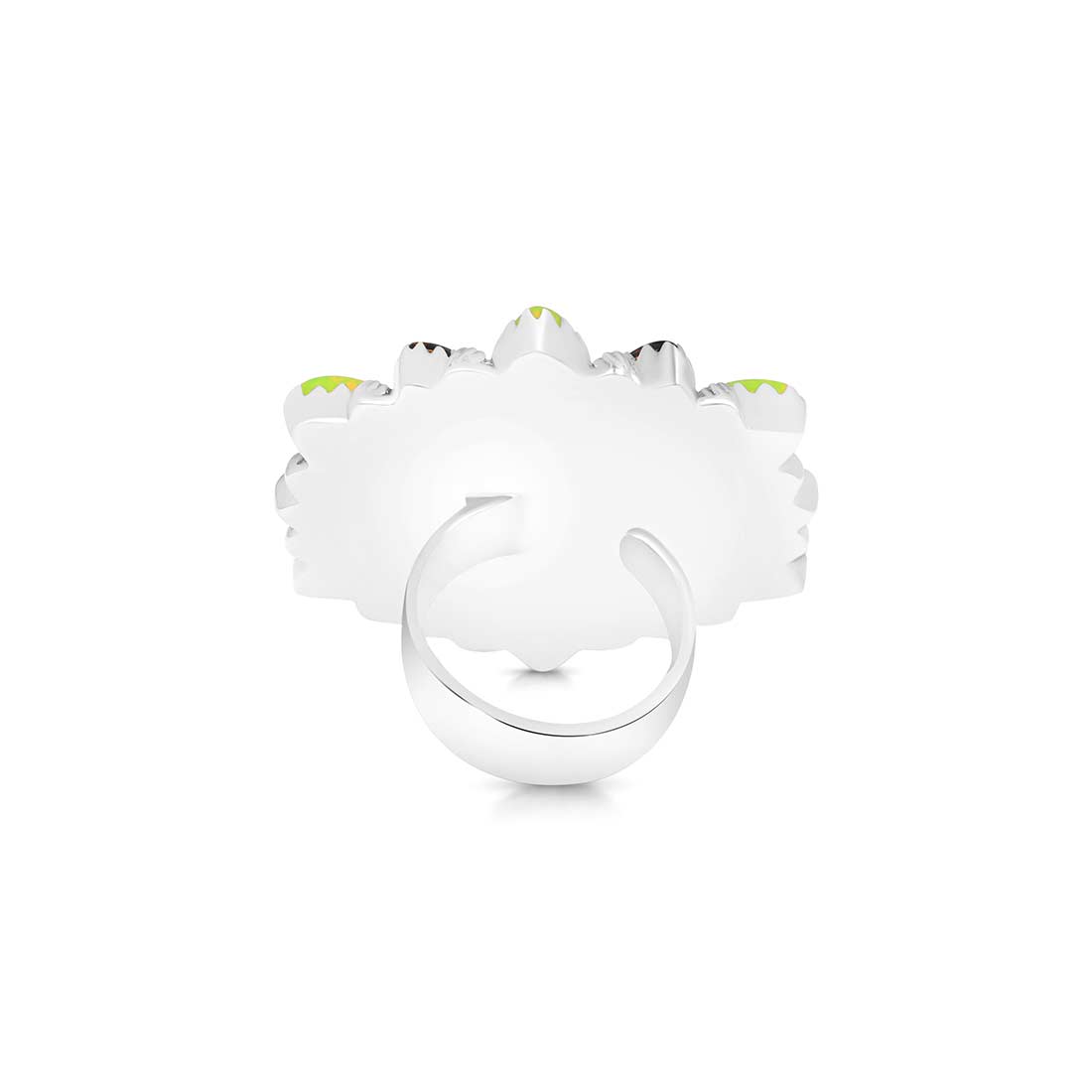 Aura Opal and Neon Opal Flower Adjustable Ring-(AOP-FLR-1.)