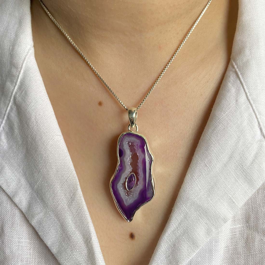 Agate (Purple) Pendant-(APU-P-12.)