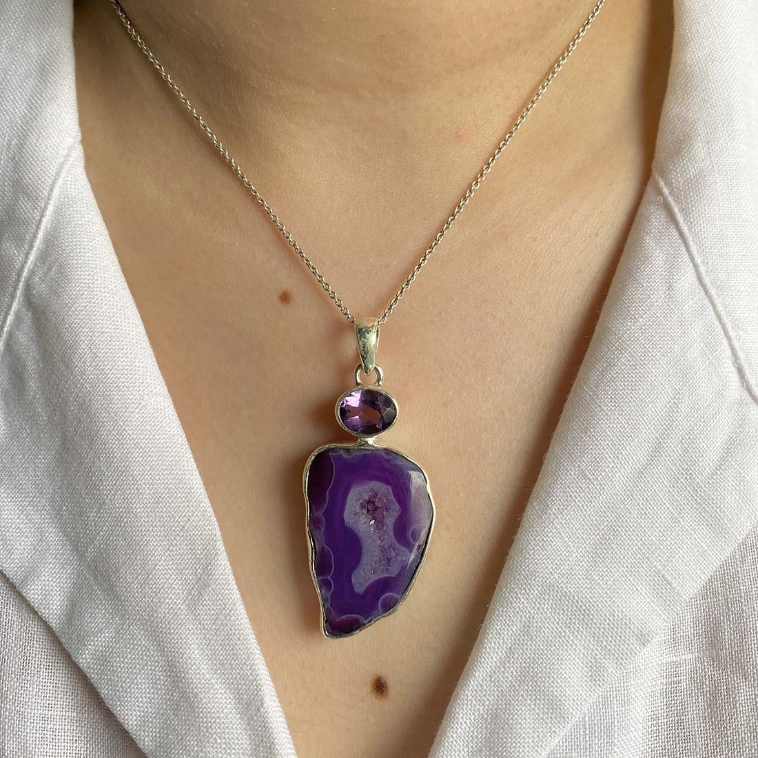 Agate (Purple) Pendant-(APU-P-14.)