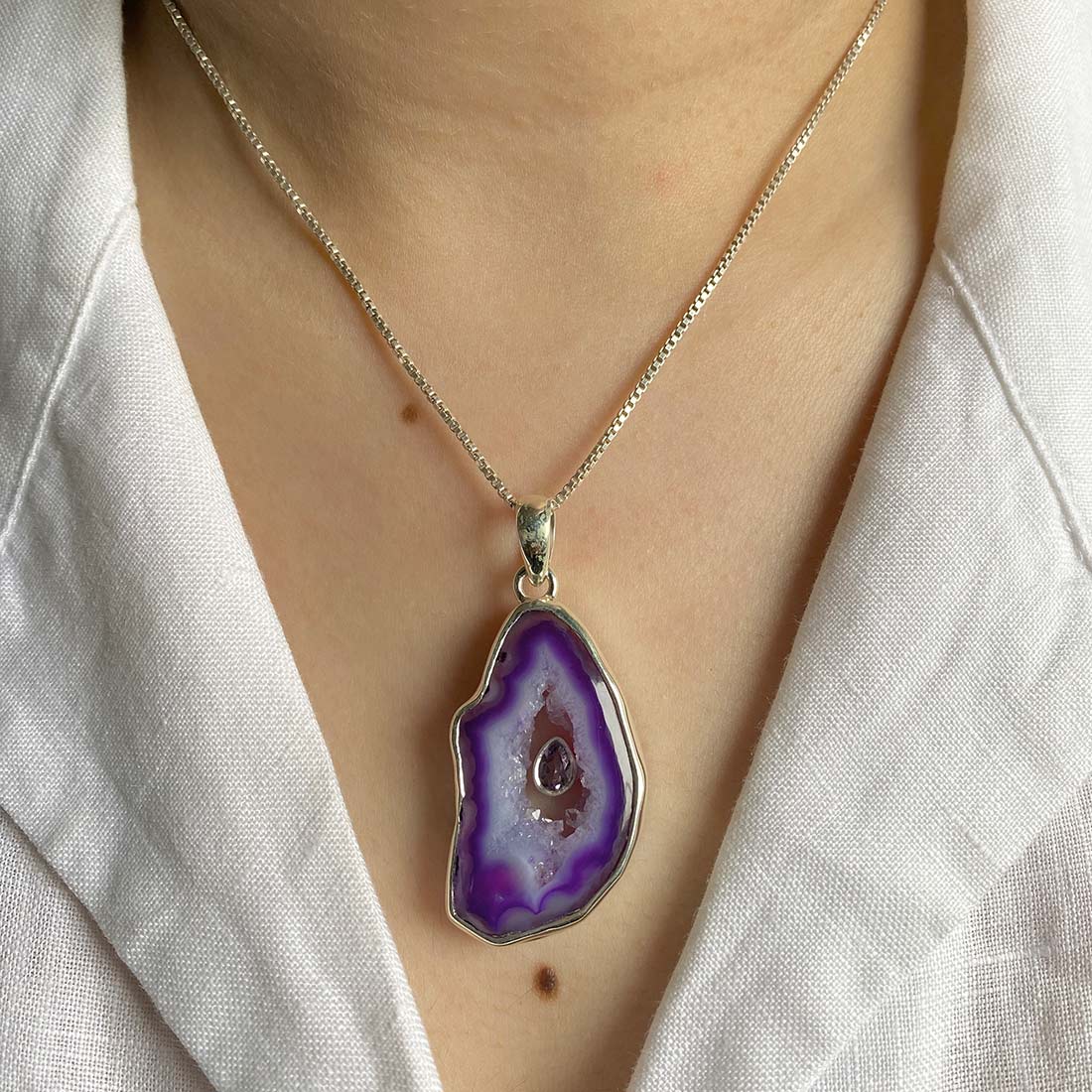 Agate (Purple) Pendant-(APU-P-15.)