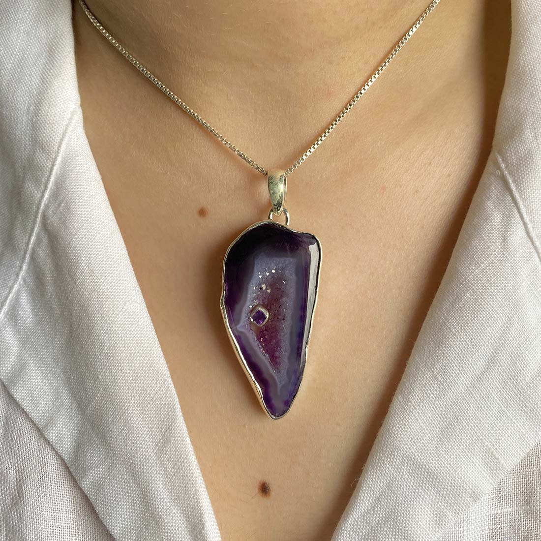 Agate (Purple) Pendant-(APU-P-21.)