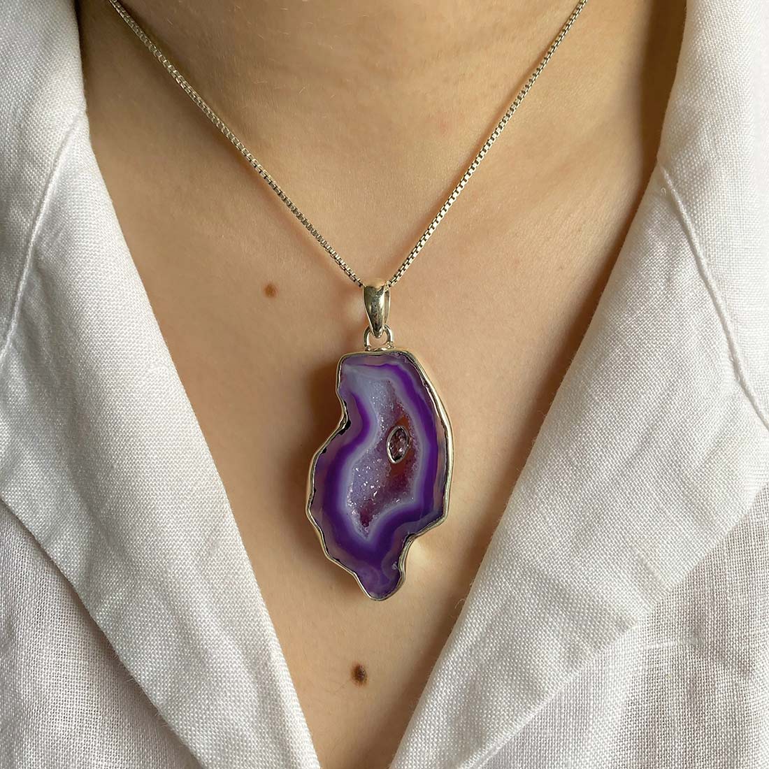 Agate (Purple) Pendant-(APU-P-22.)