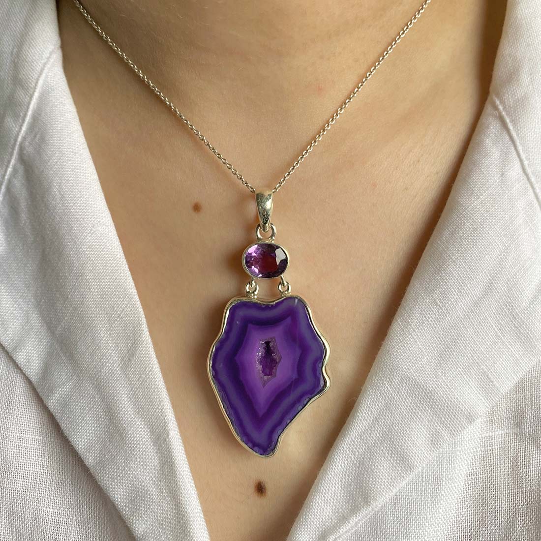 Agate (Purple) Pendant-(APU-P-28.)