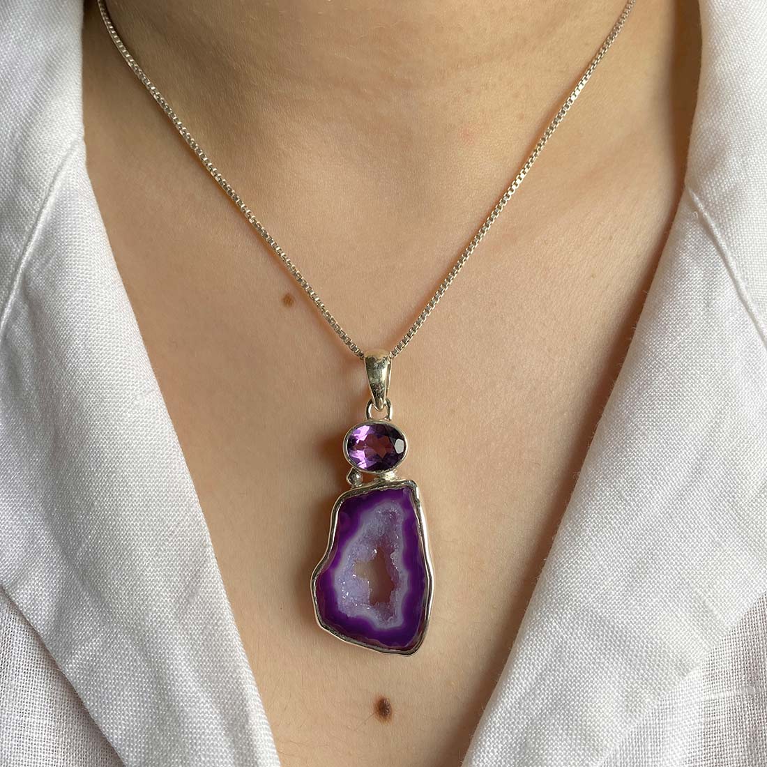 Agate (Purple) Pendant-(APU-P-3.)