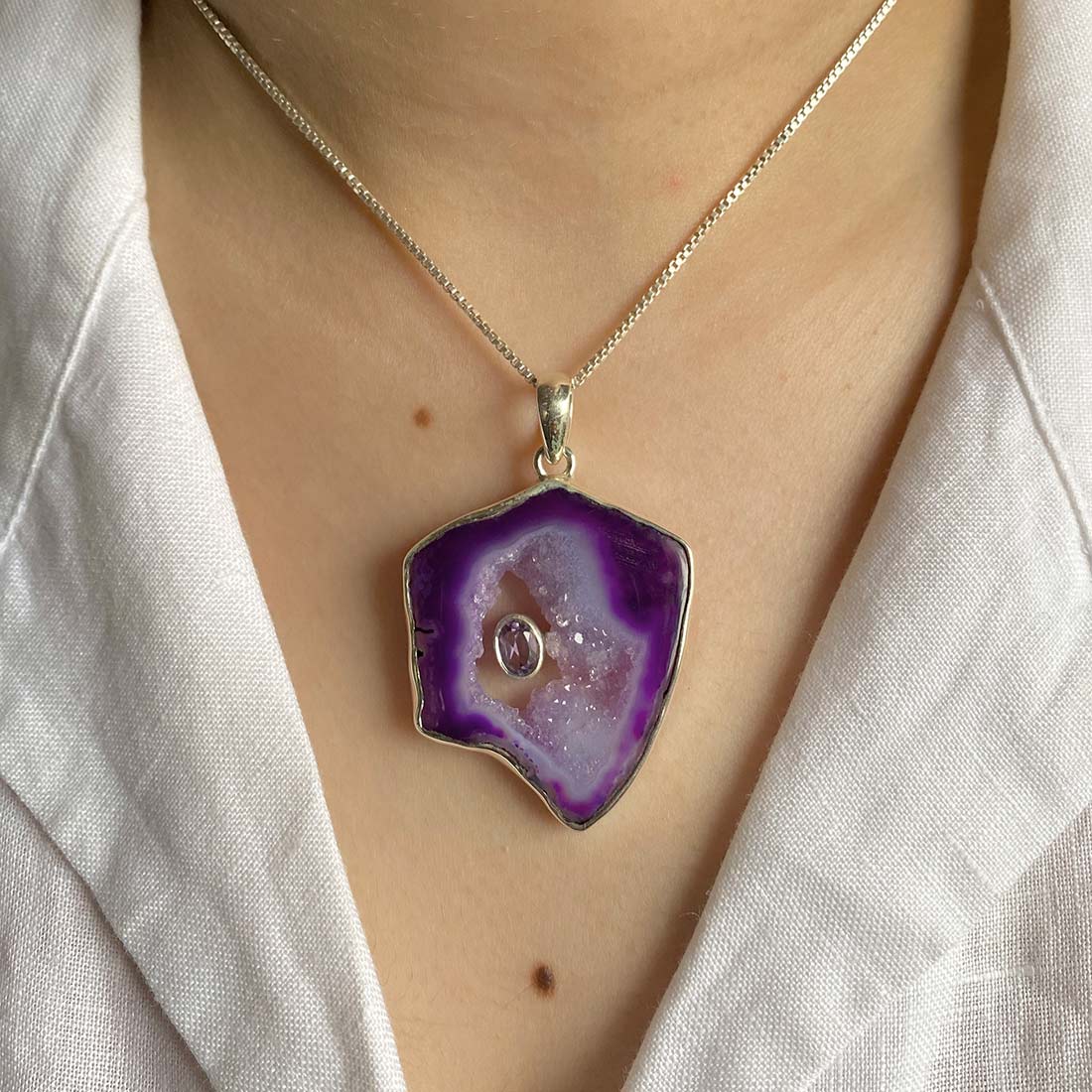 Agate (Purple) Pendant-(APU-P-30.)