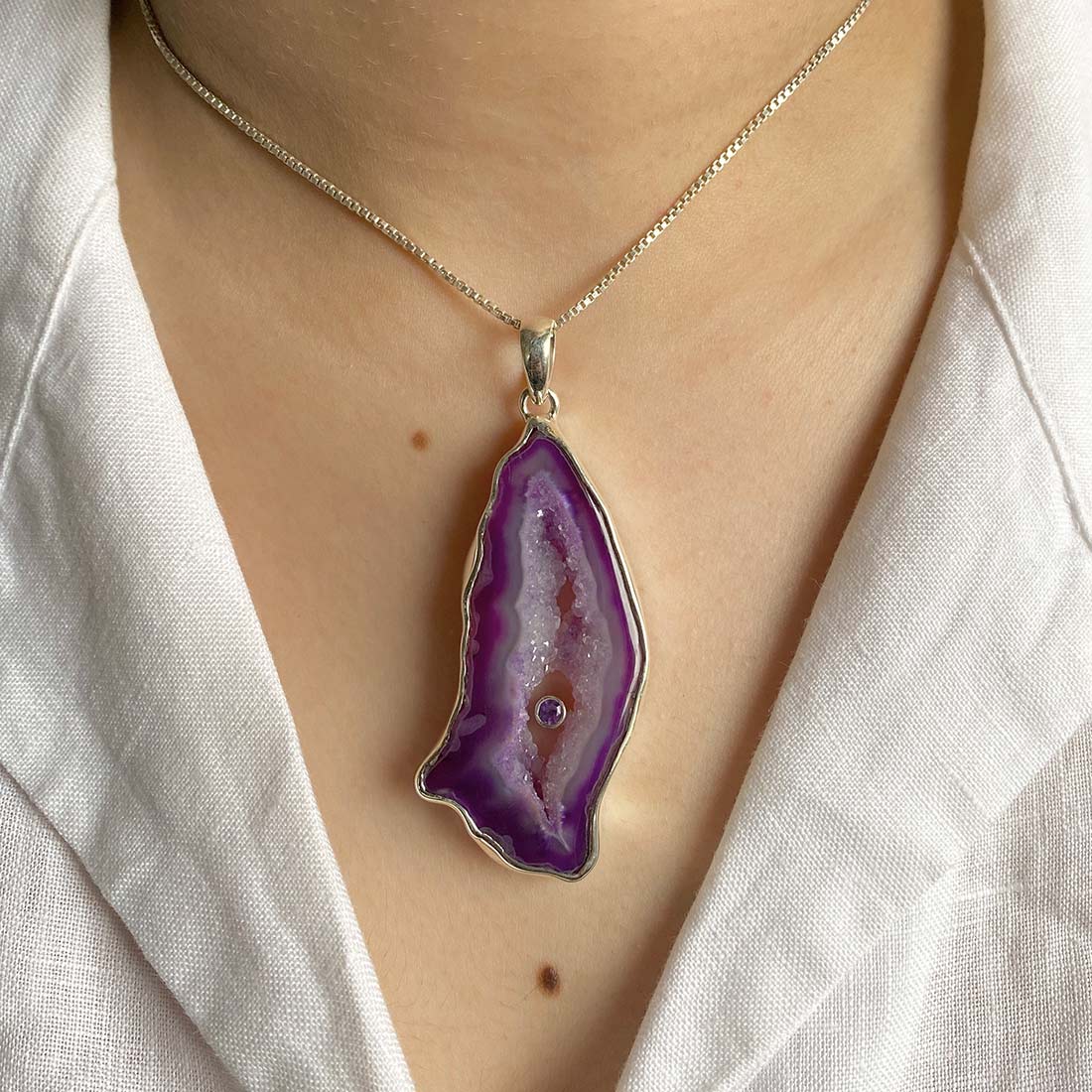 Agate (Purple) Pendant-(APU-P-32.)