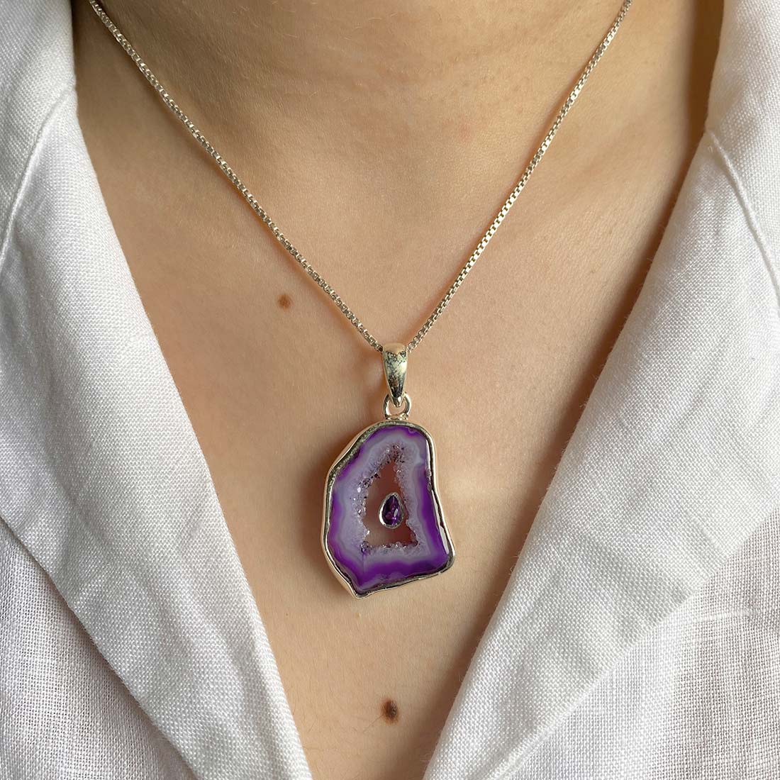 Agate (Purple) Pendant-(APU-P-5.)