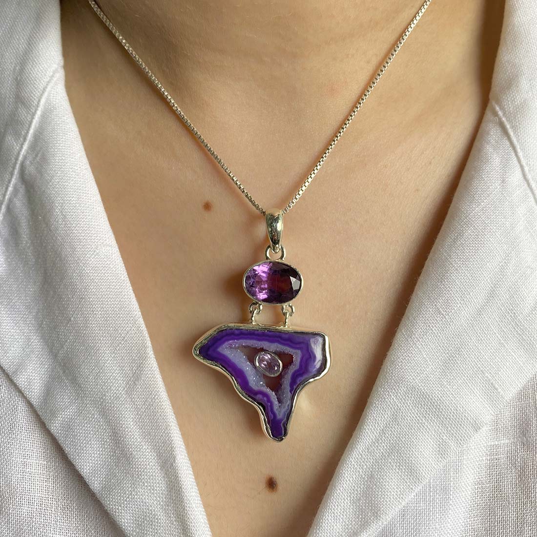 Agate (Purple) Pendant-(APU-P-9.)