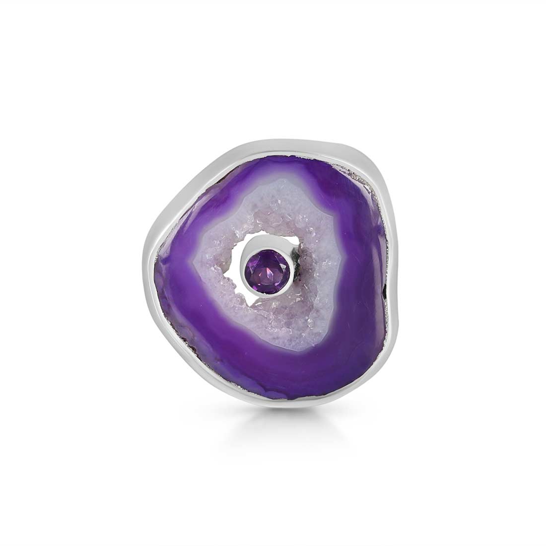 Agate (Purple) Adjustable Ring-(APU-R-25.)