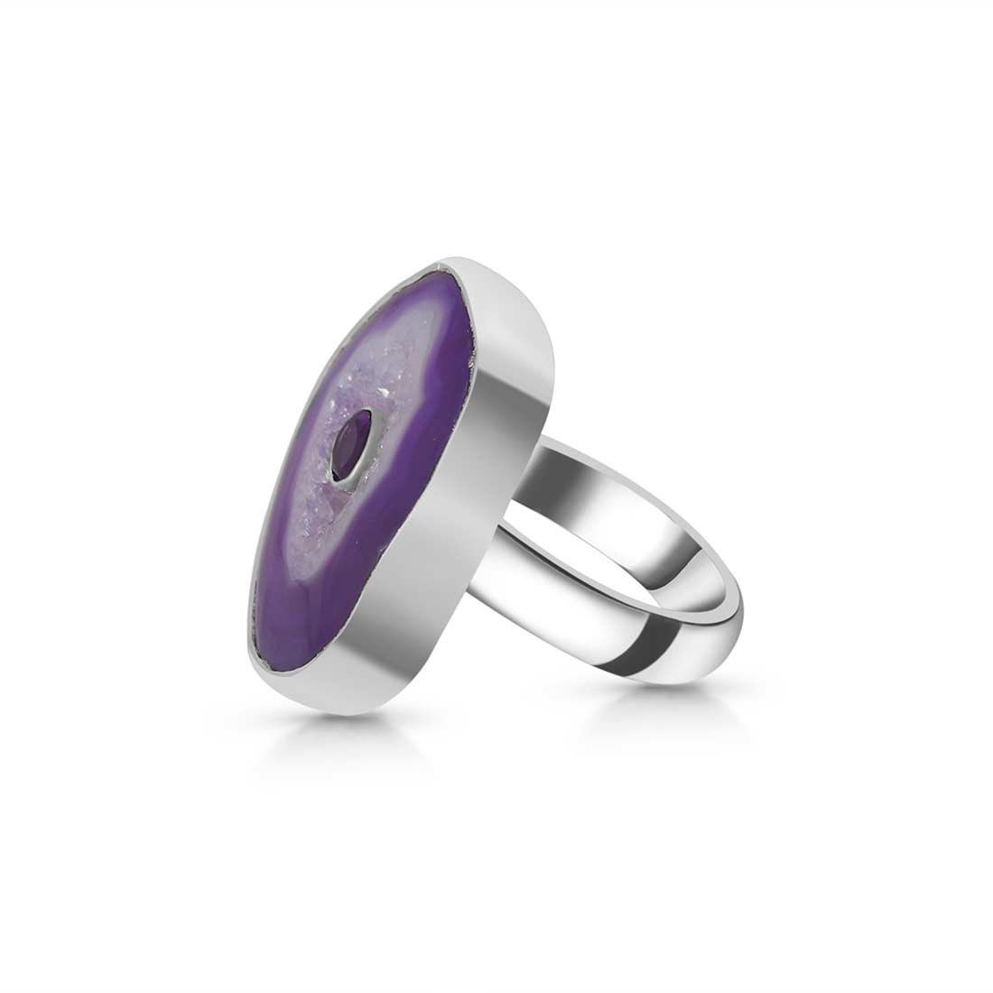 Agate (Purple) Adjustable Ring-(APU-R-25.)