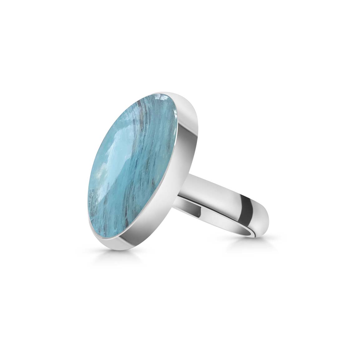 Aquamarine Adjustable Ring-(AQM-R-5)