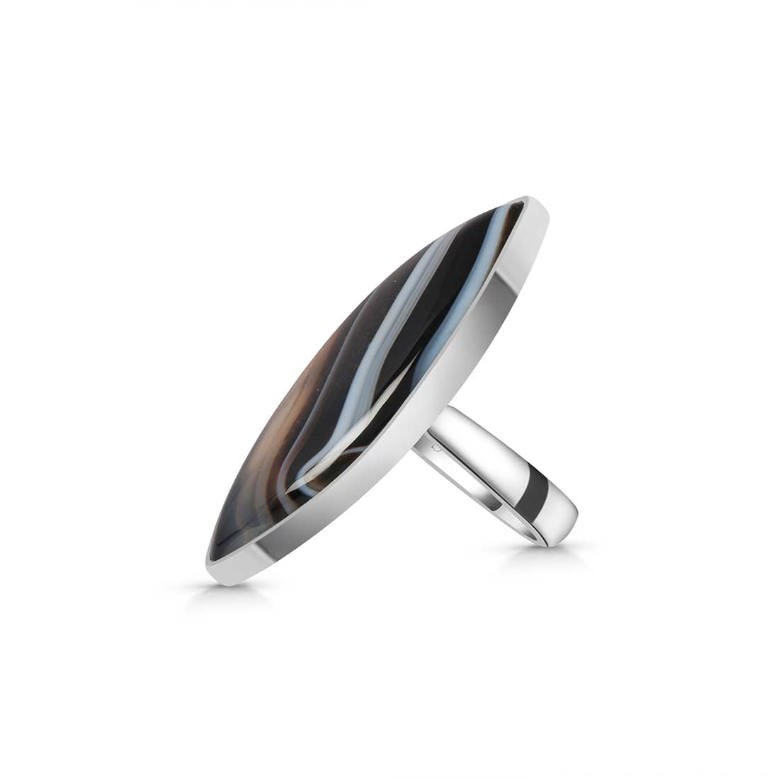 Banded Agate Adjustable Ring-(BAG-R-2.)