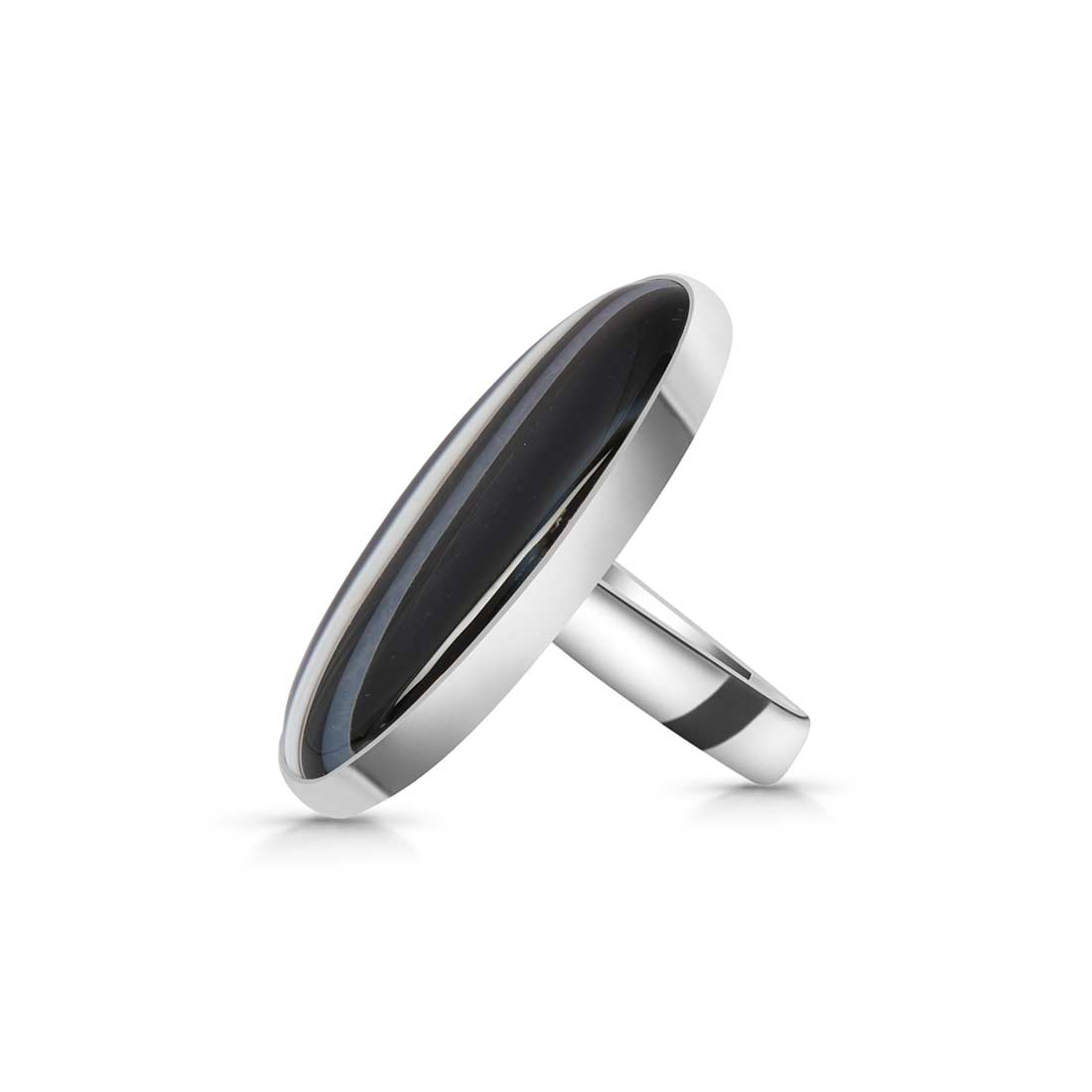 Banded Agate Adjustable Ring-(BAG-R-23.)