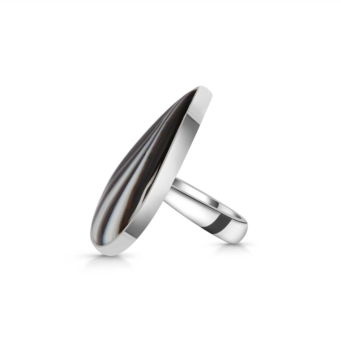 Banded Agate Adjustable Ring-(BAG-R-3.)