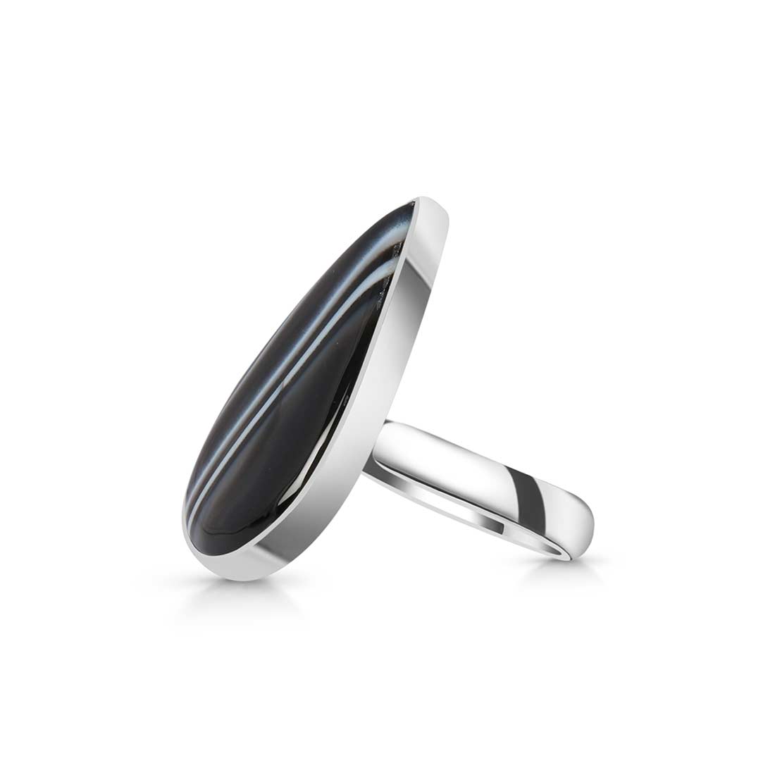 Banded Agate Adjustable Ring-(BAG-R-33.)