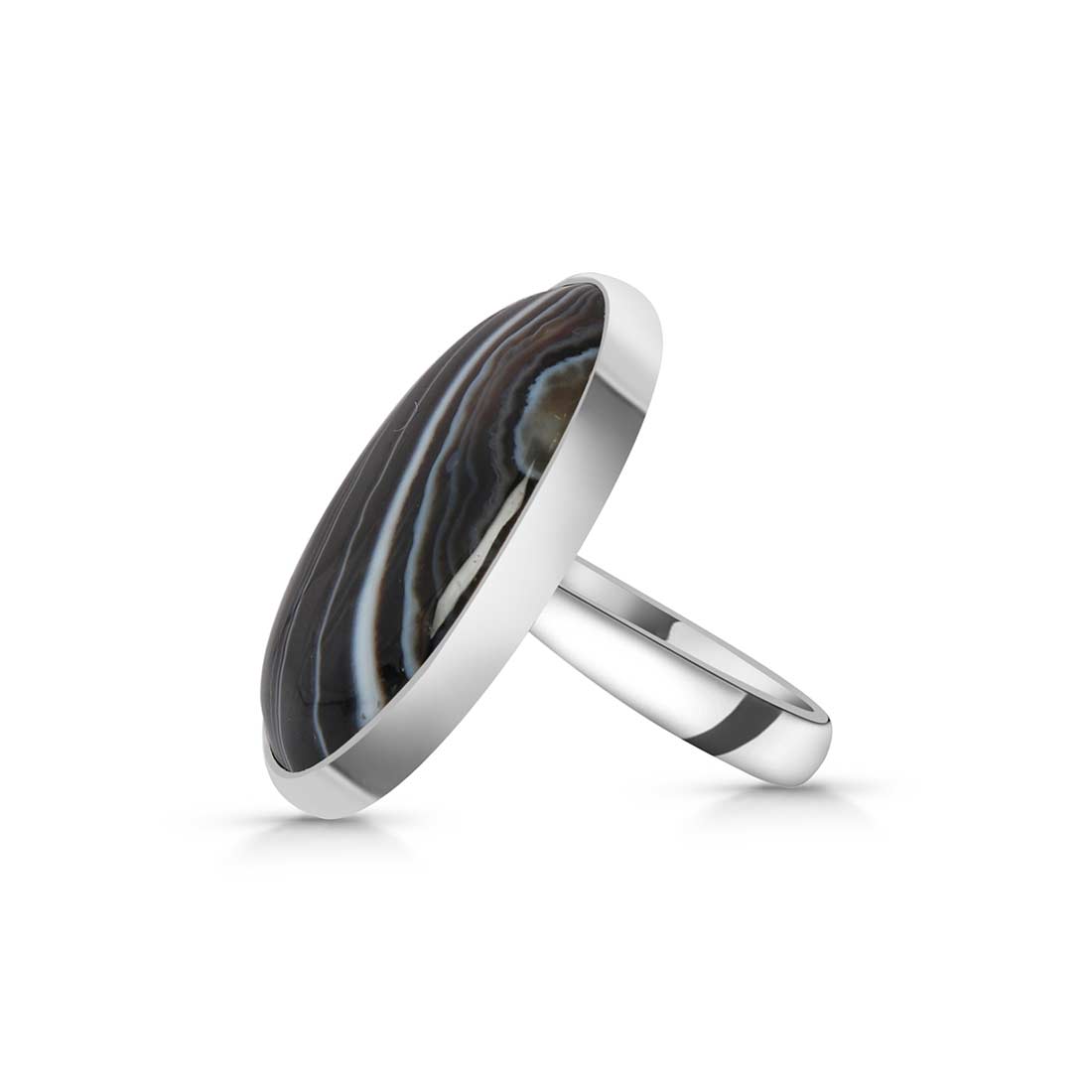 Banded Agate Adjustable Ring-(BAG-R-5.)