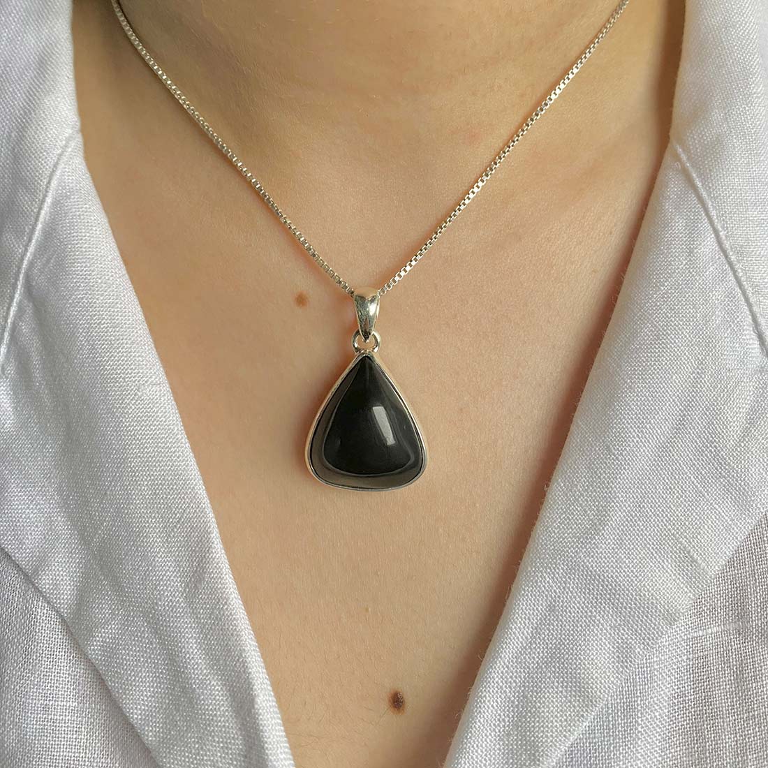 Black Obsidian Pendant-(BAO-P-1.)