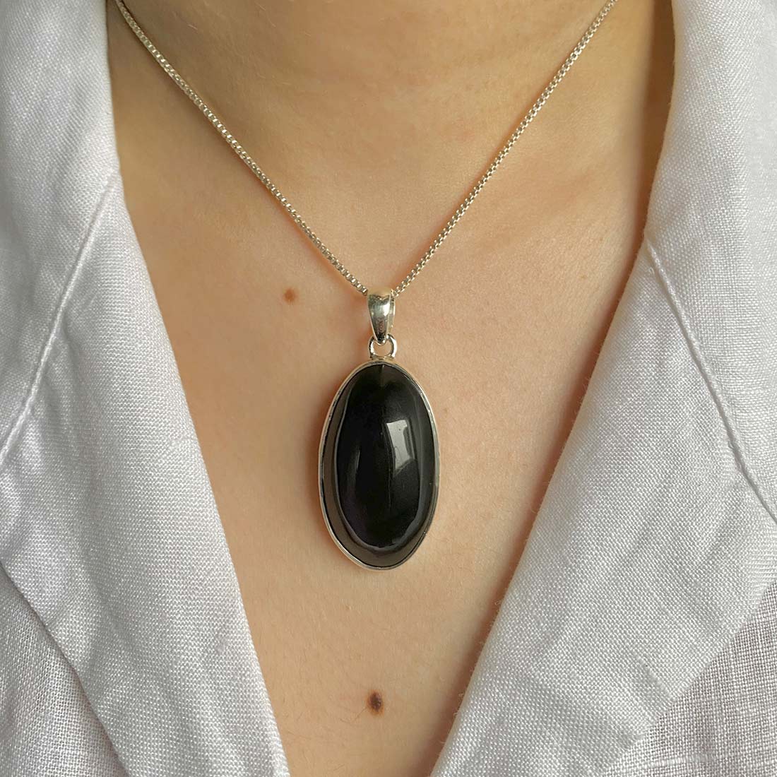 Black Obsidian Pendant-(BAO-P-10.)