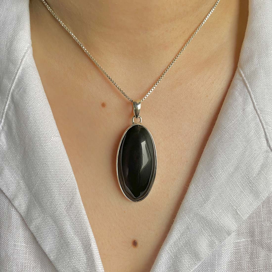 Black Obsidian Pendant-(BAO-P-11.)