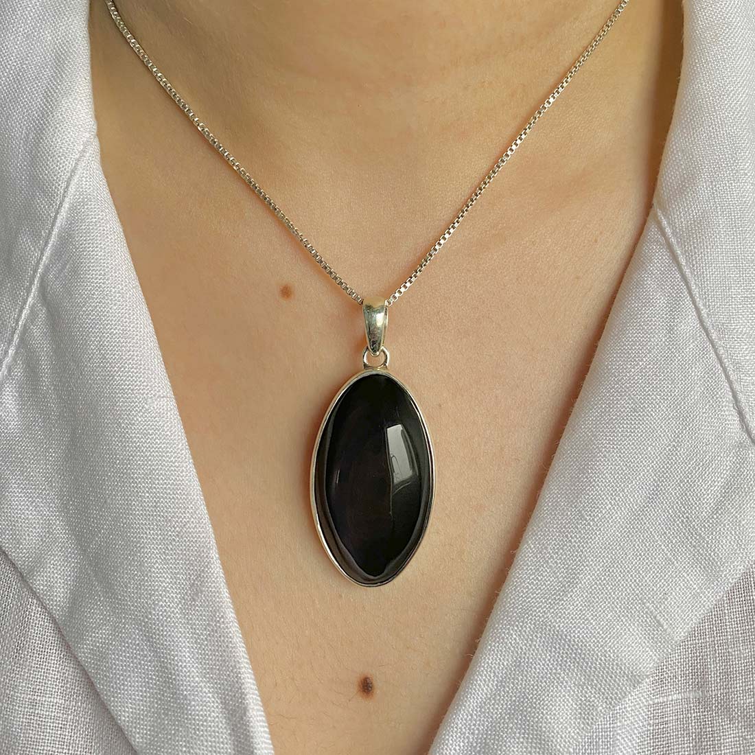 Black Obsidian Pendant-(BAO-P-12.)