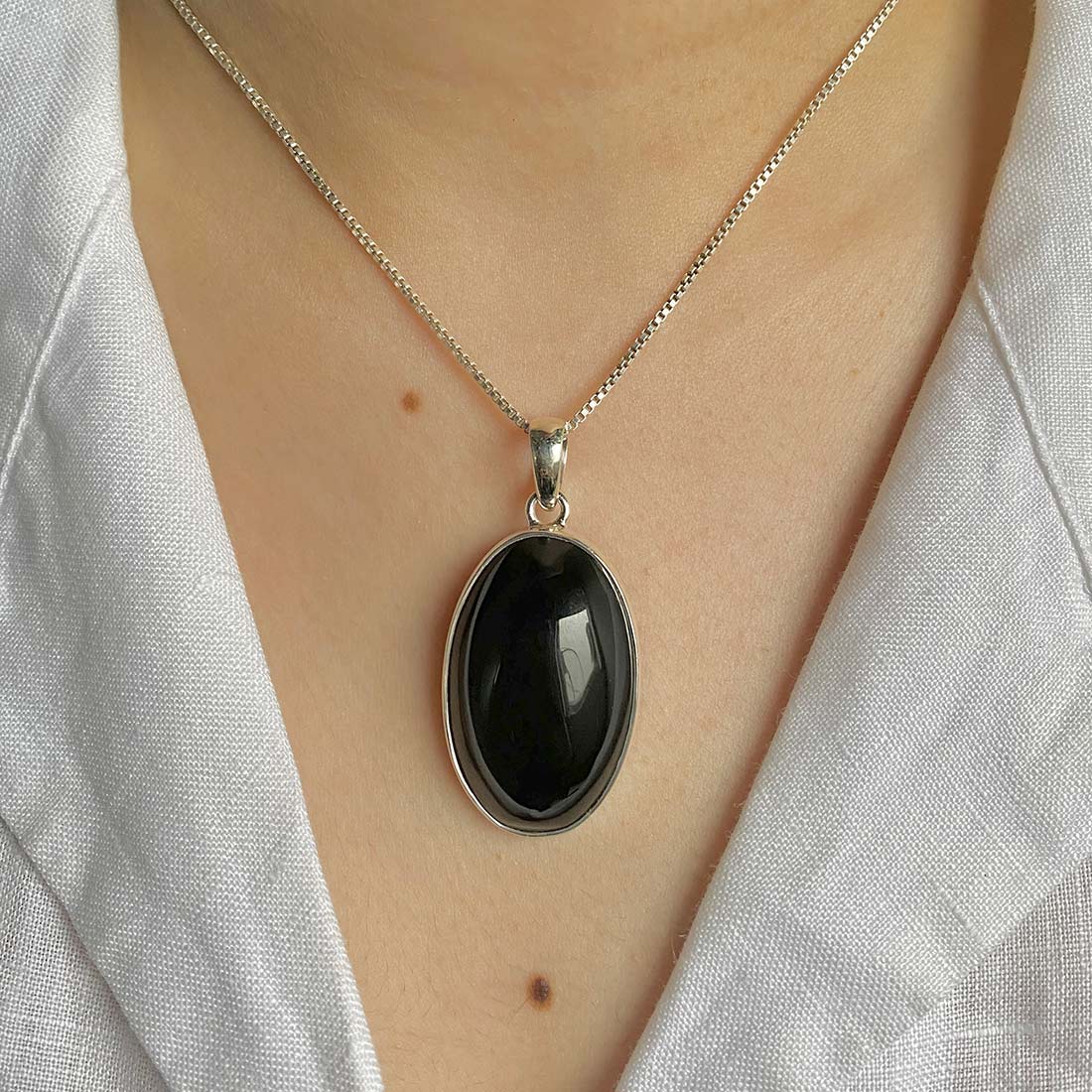 Black Obsidian Pendant-(BAO-P-13.)