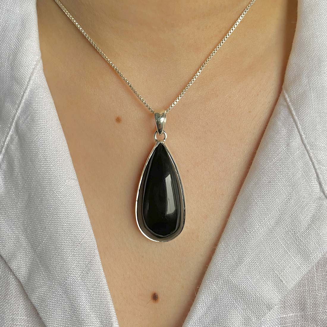 Black Obsidian Pendant-(BAO-P-14.)