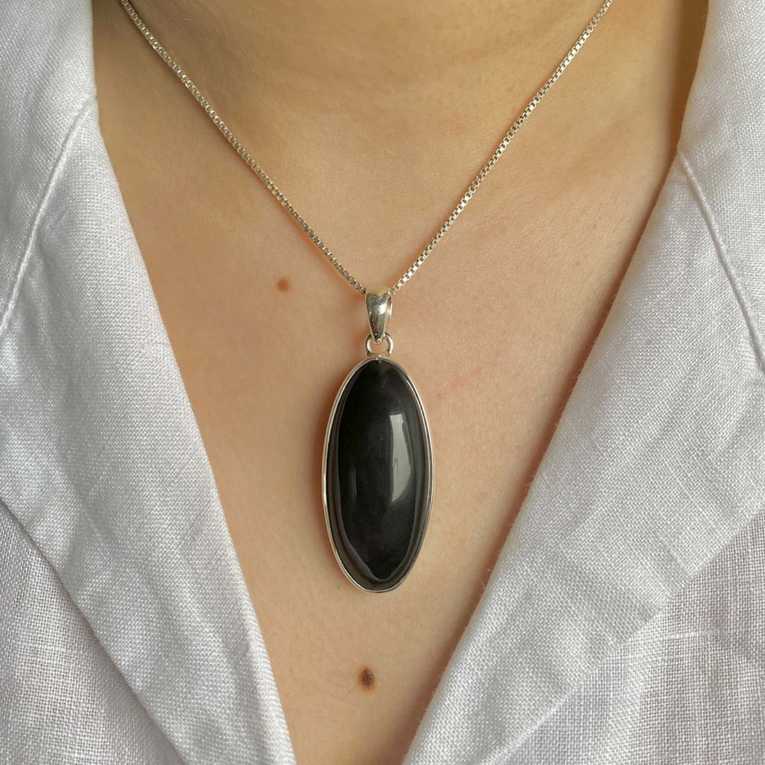 Black Obsidian Pendant-(BAO-P-15.)