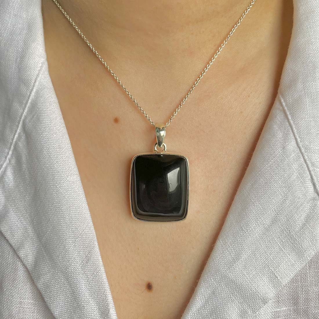 Black Obsidian Pendant-(BAO-P-18.)