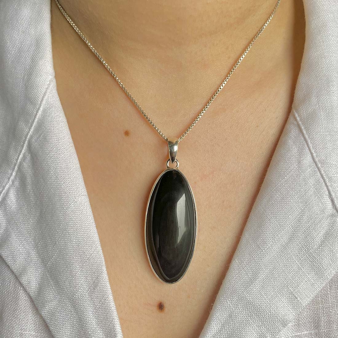 Black Obsidian Pendant-(BAO-P-19.)