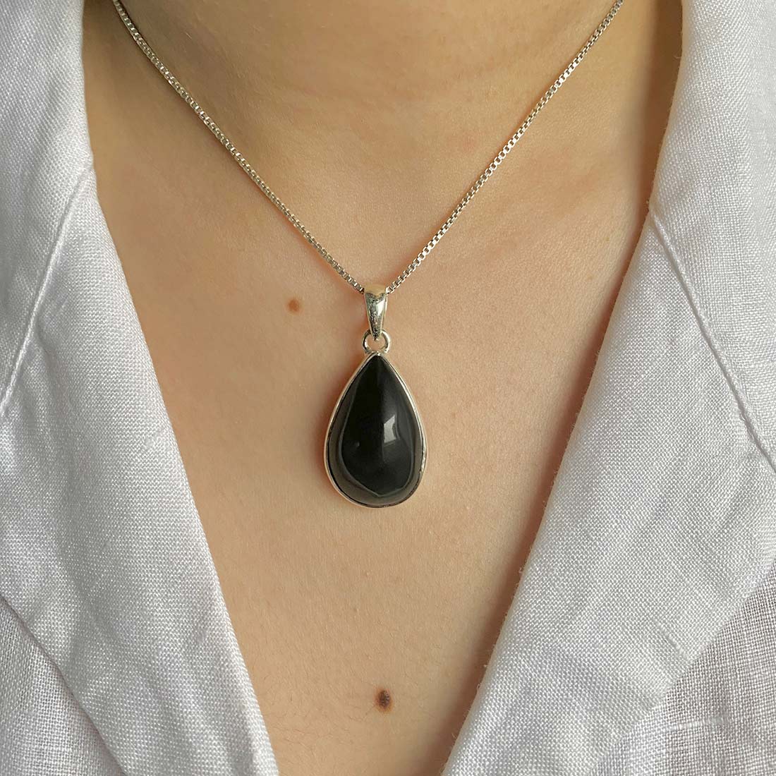 Black Obsidian Pendant-(BAO-P-2.)