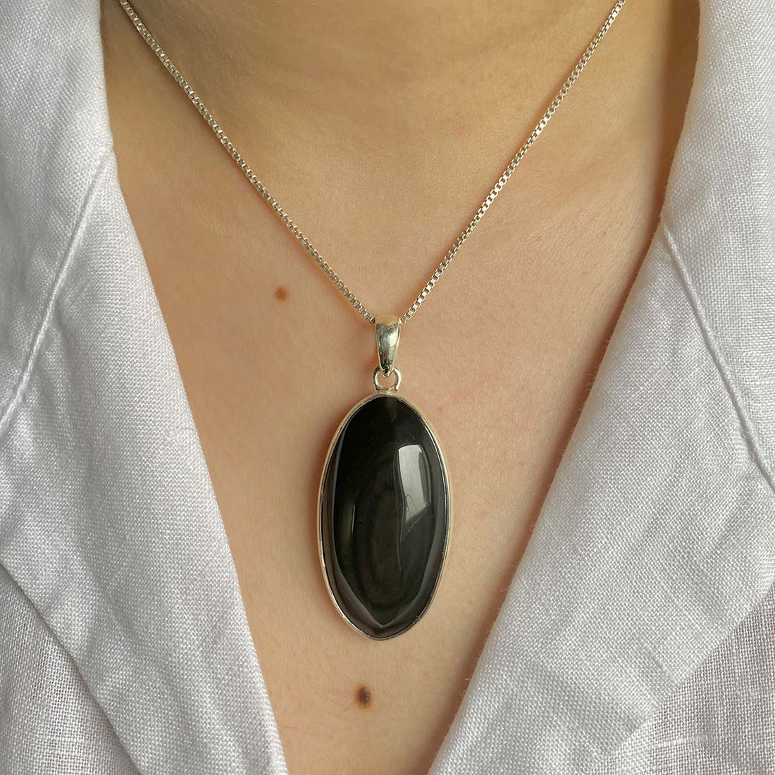 Black Obsidian Pendant-(BAO-P-20.)