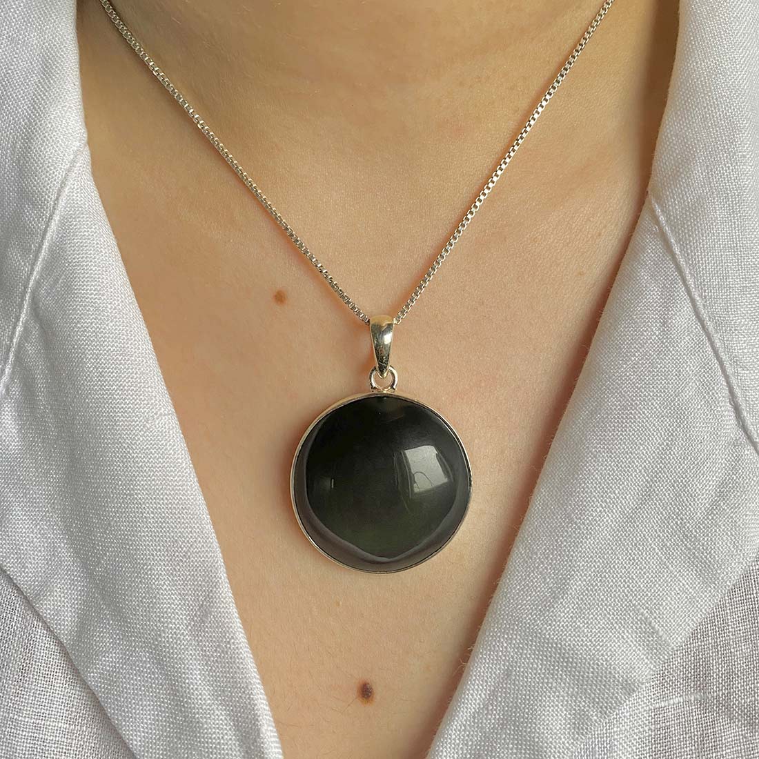 Black Obsidian Pendant-(BAO-P-27.)