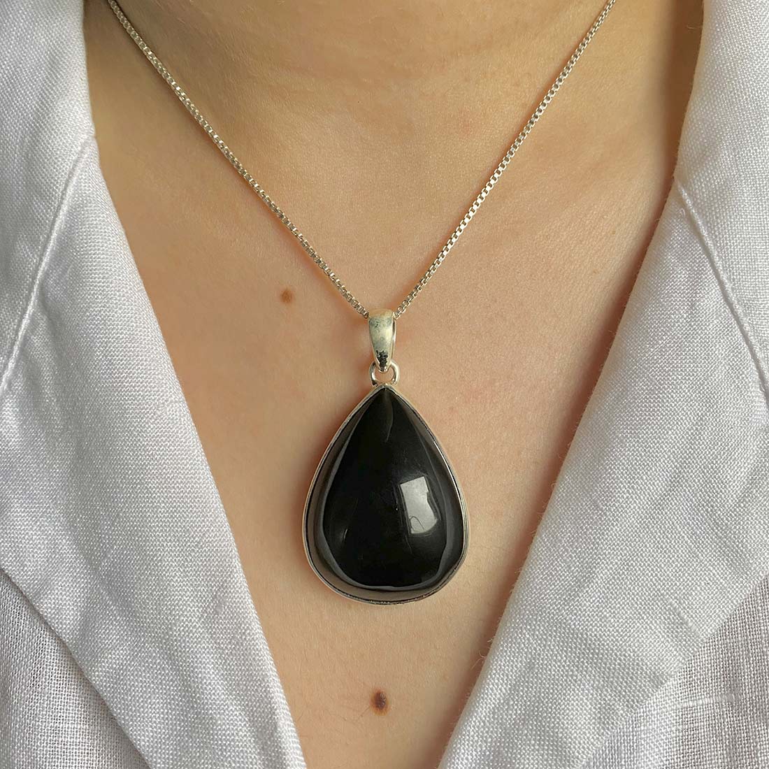 Black Obsidian Pendant-(BAO-P-28.)