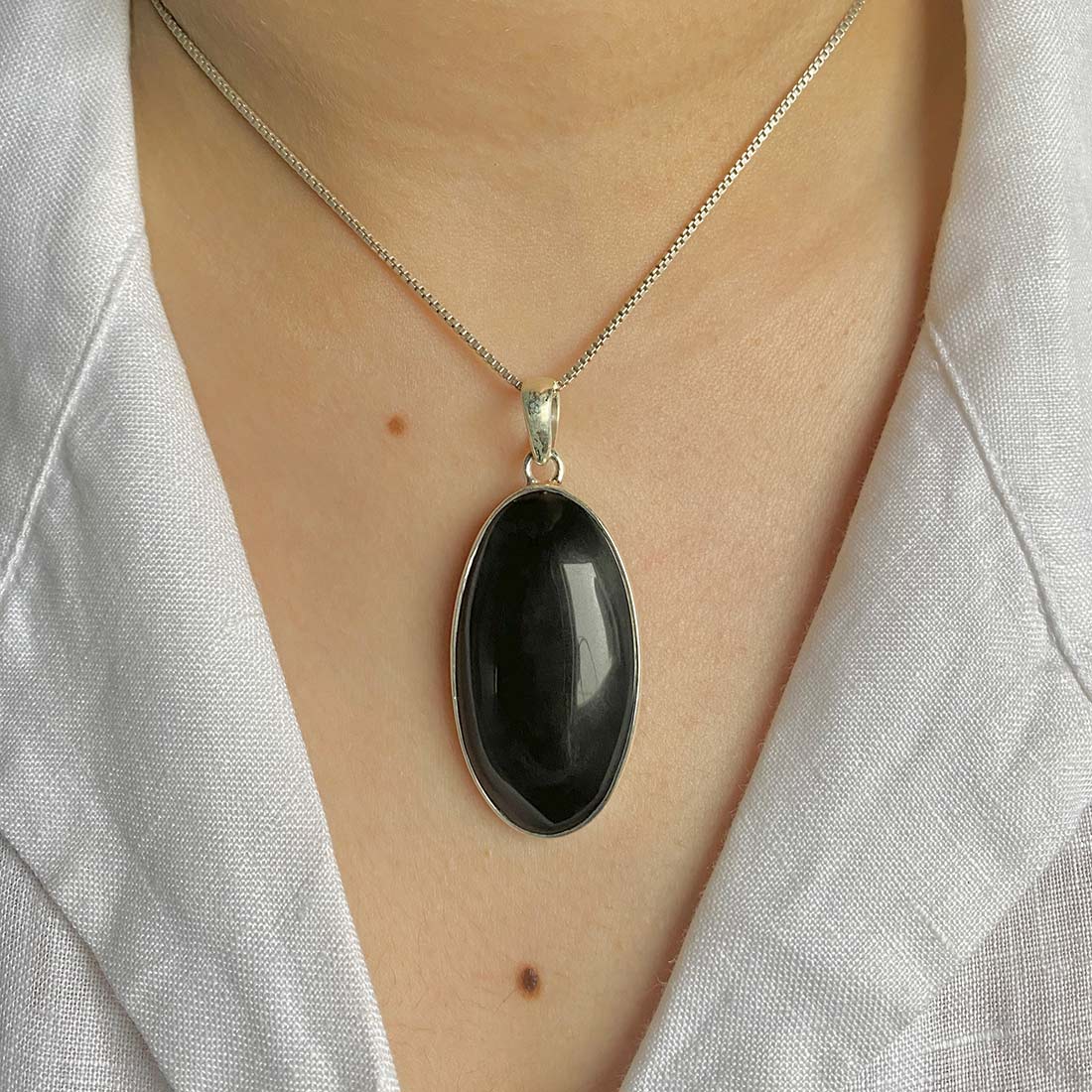 Black Obsidian Pendant-(BAO-P-29.)