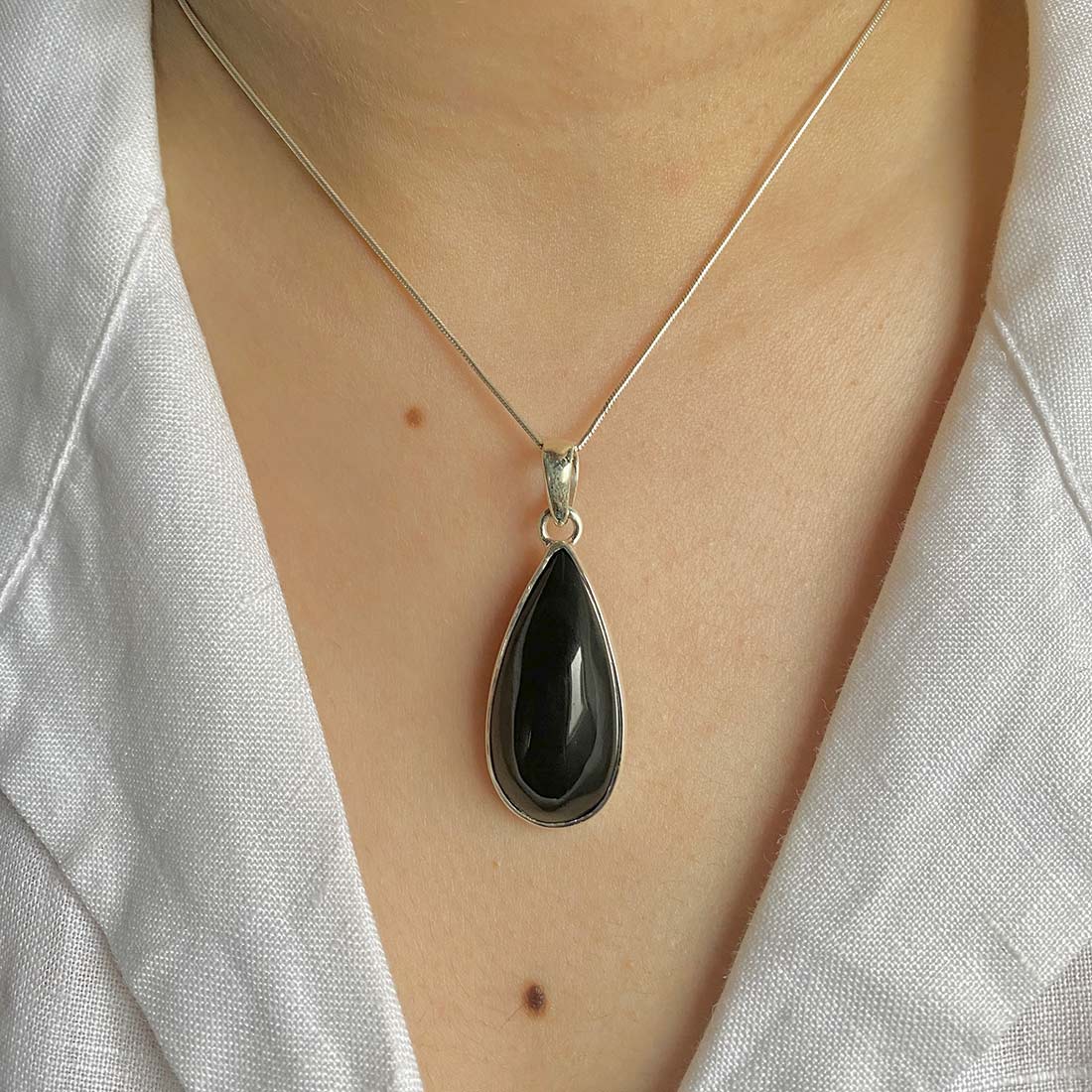 Black Obsidian Pendant-(BAO-P-3.)