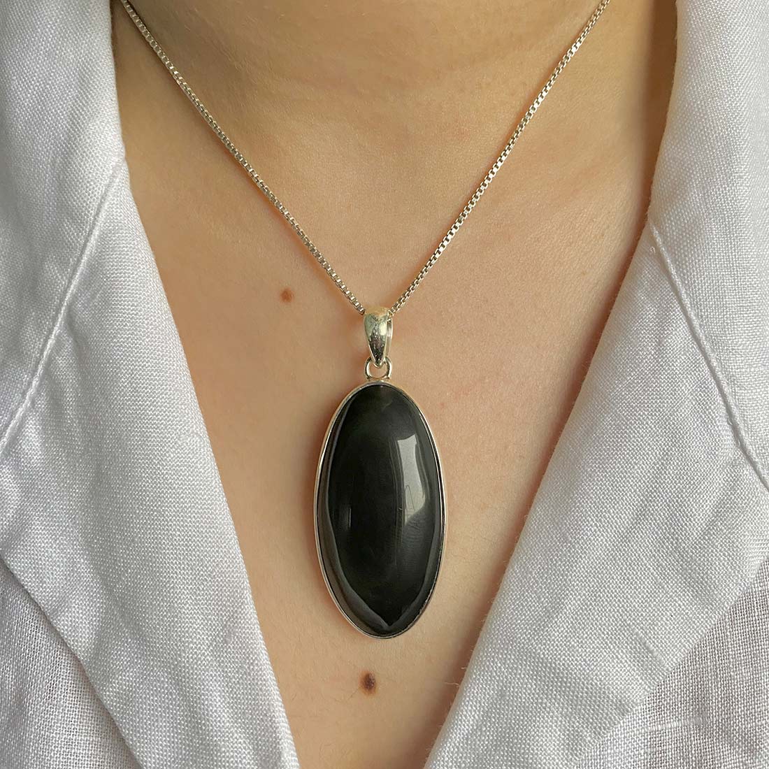 Black Obsidian Pendant-(BAO-P-30.)