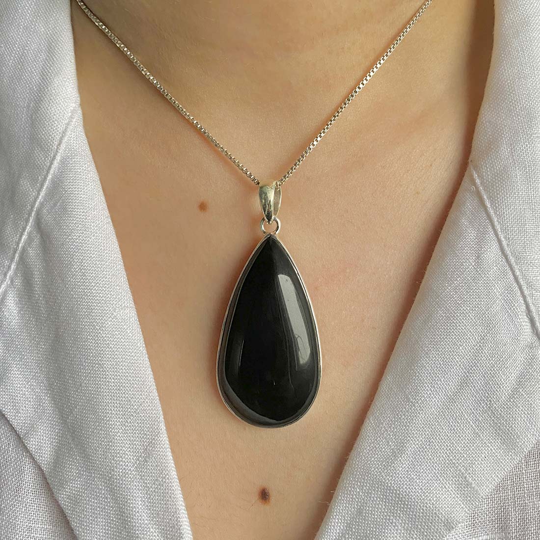 Black Obsidian Pendant-(BAO-P-31.)