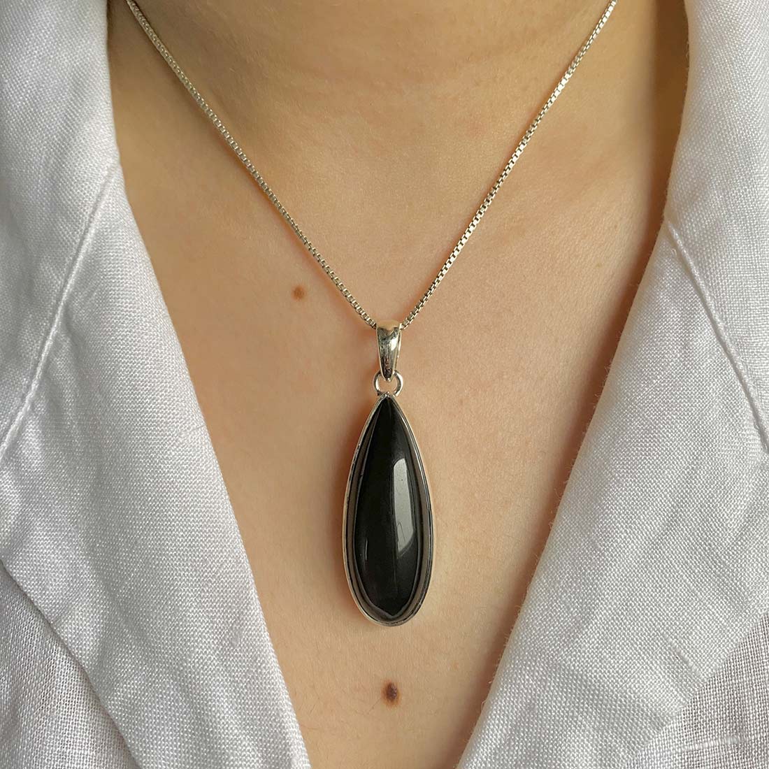 Black Obsidian Pendant-(BAO-P-4.)