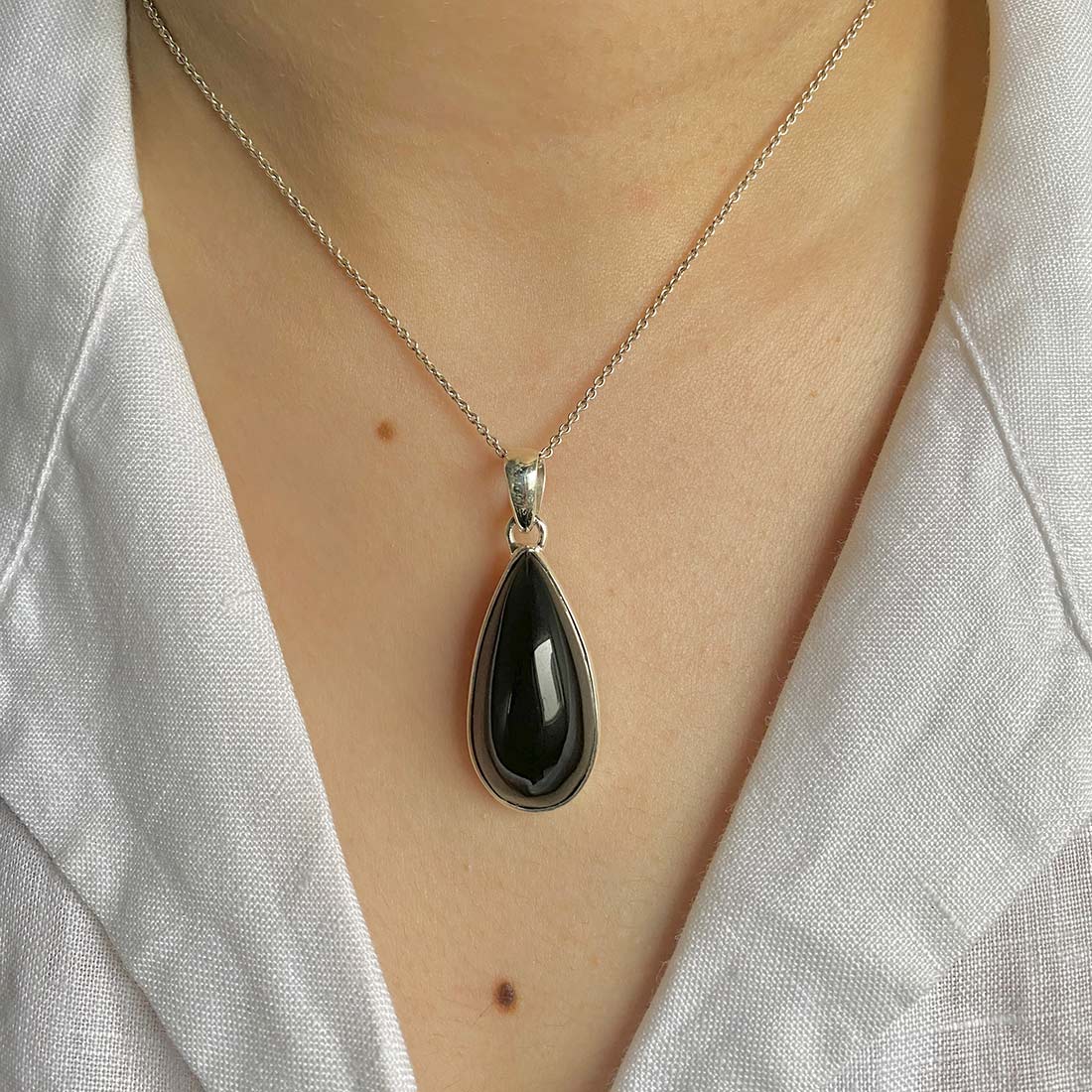 Black Obsidian Pendant-(BAO-P-5.)