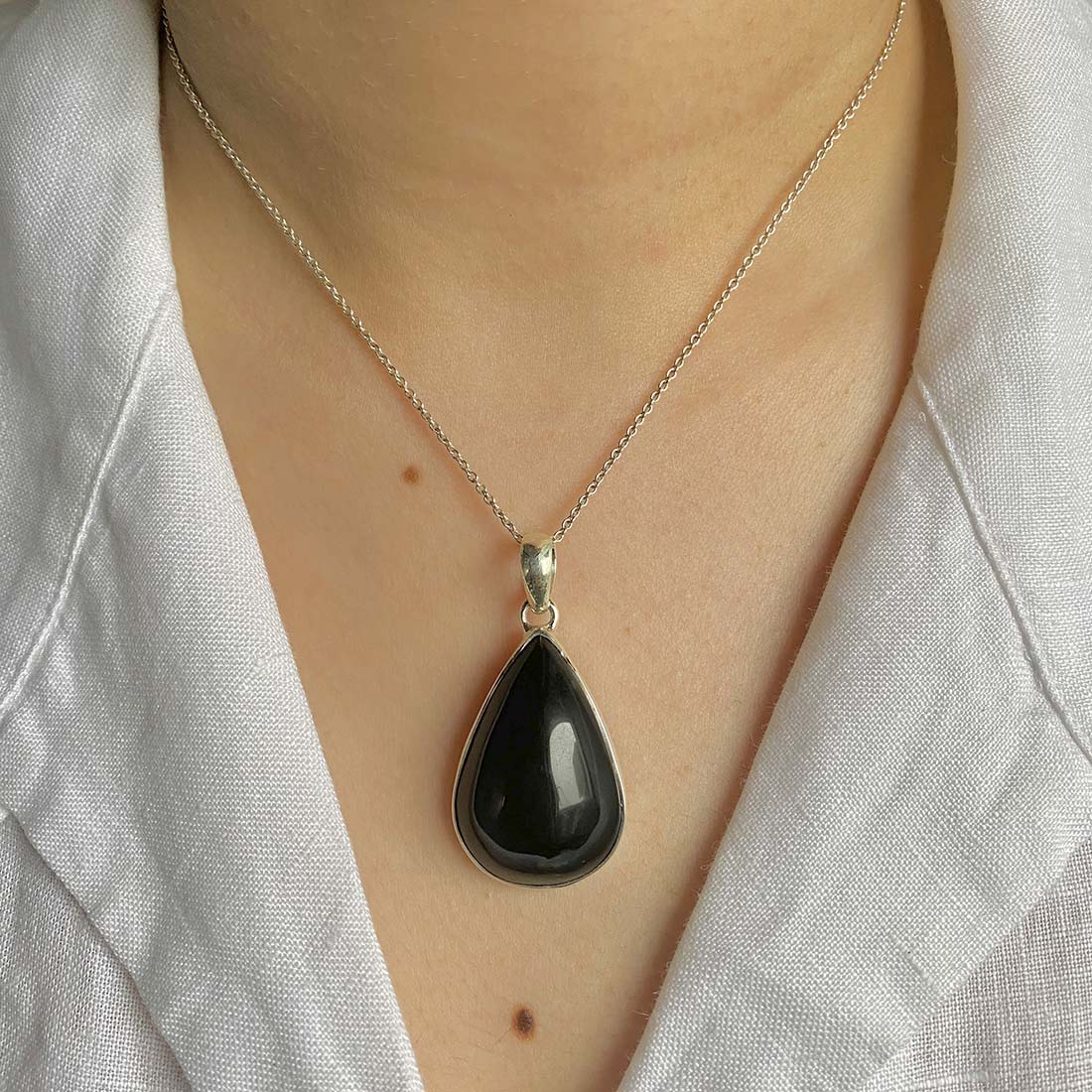 Black Obsidian Pendant-(BAO-P-6.)