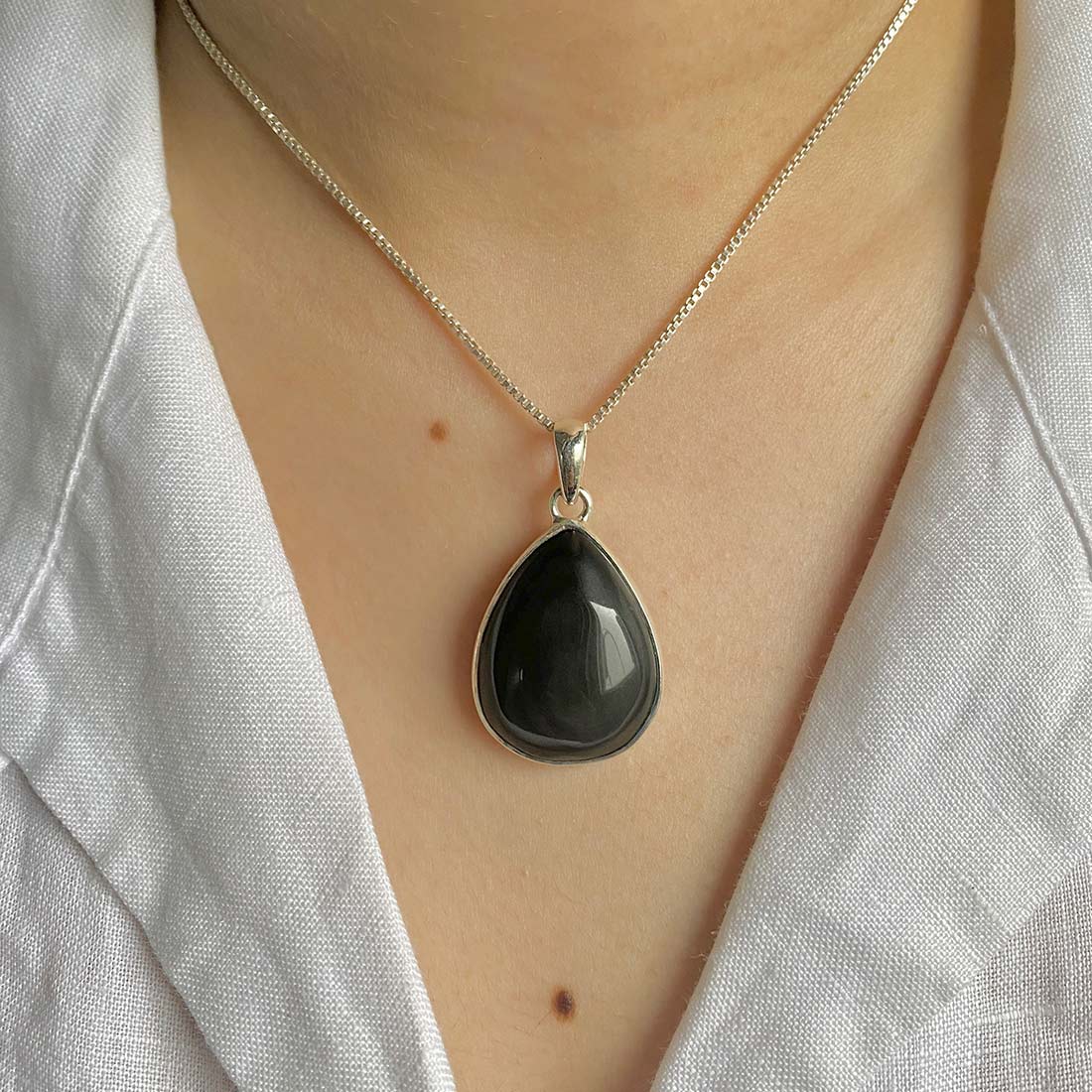 Black Obsidian Pendant-(BAO-P-7.)