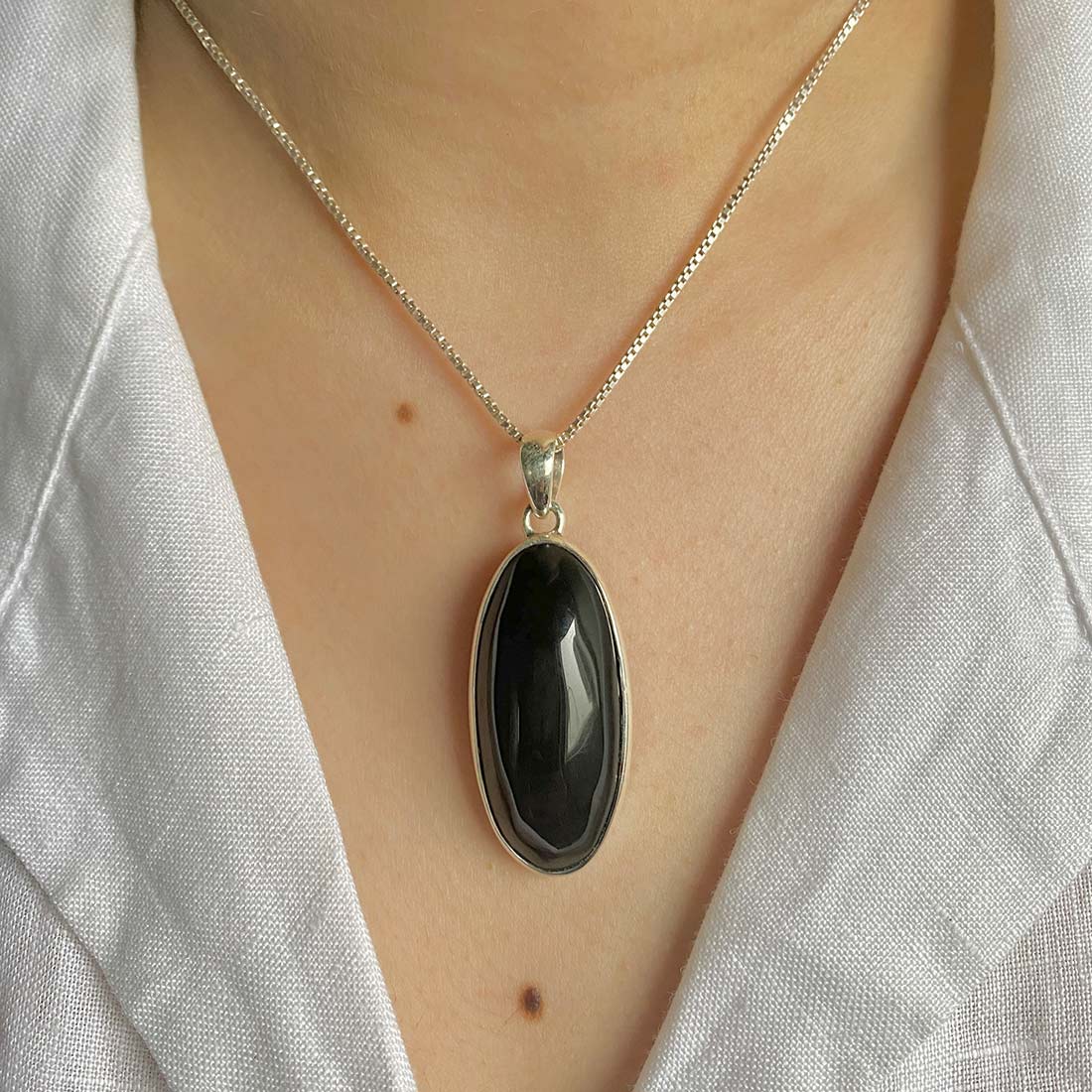 Black Obsidian Pendant-(BAO-P-8.)