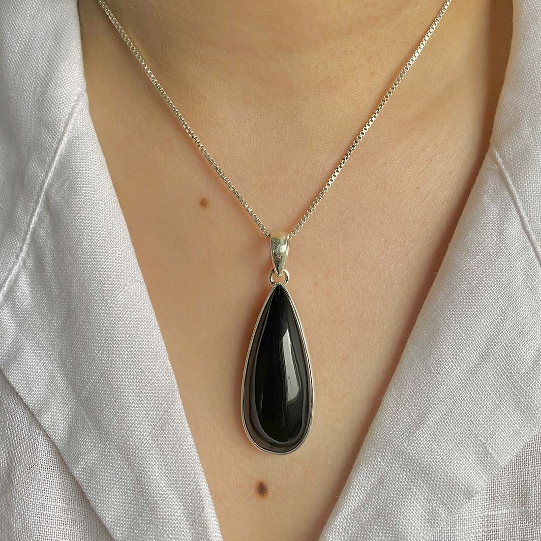 Black Obsidian Pendant-(BAO-P-9.)