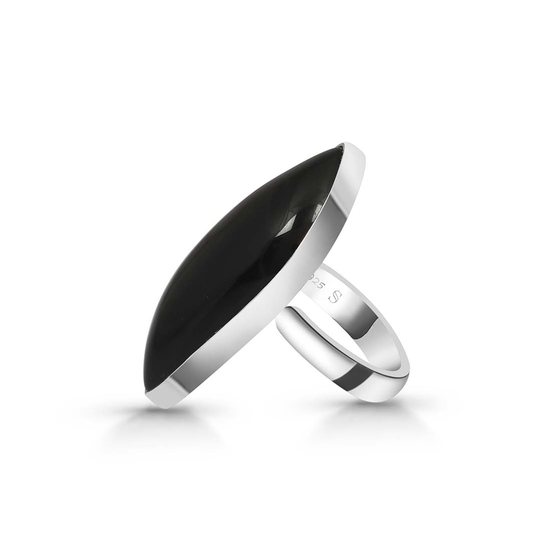 Black Obsidian Adjustable Ring-(BAO-R-10.)