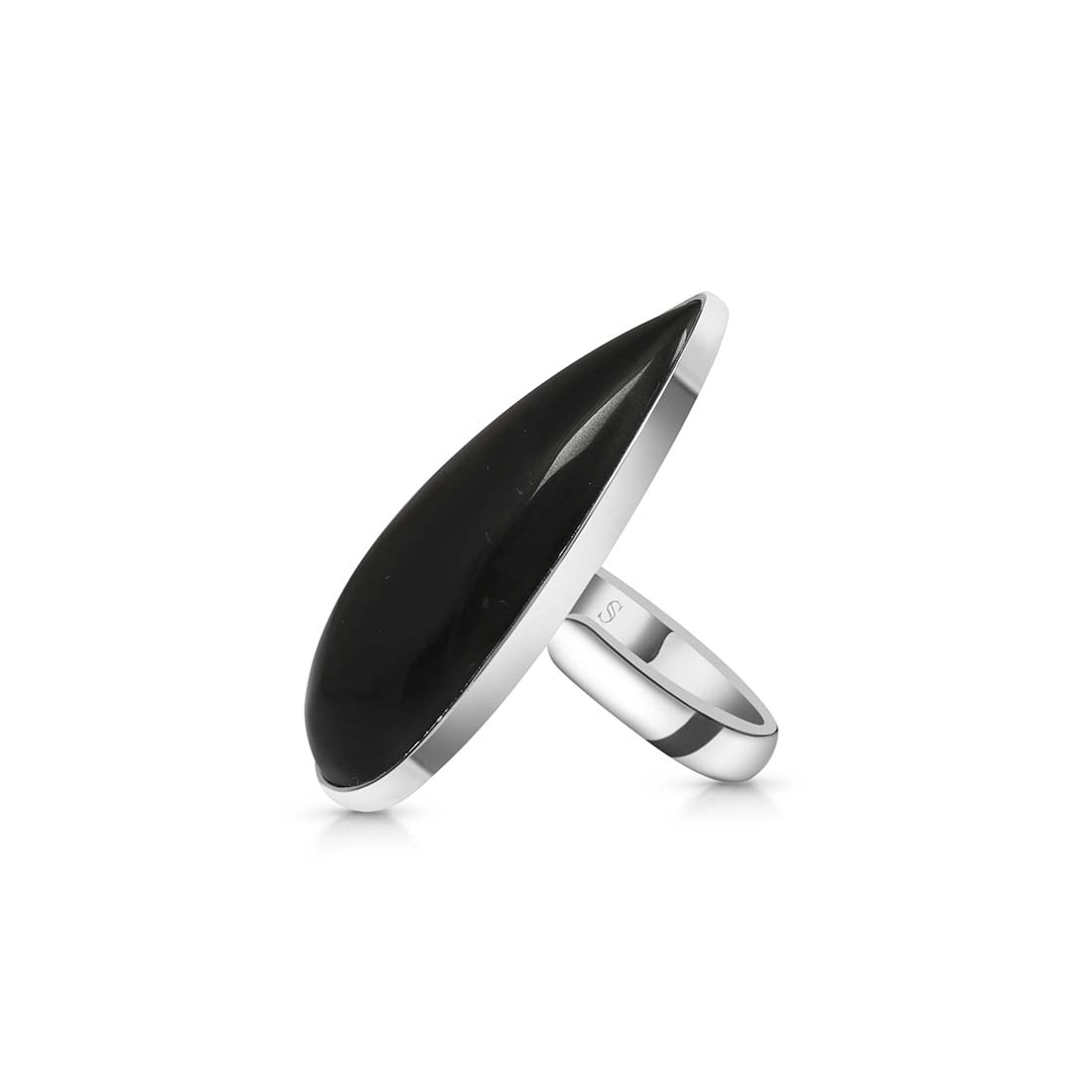 Black Obsidian Adjustable Ring-(BAO-R-16.)